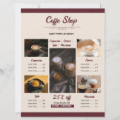 Minimale Coffee Shop Flyer Sjabloon (Achterkant)
