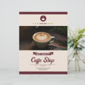 Minimale Coffee Shop Flyer Sjabloon (Staand voorkant)