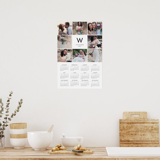 Minimale Collage 16x24 2017 Jaarlijkse Fotokalende Poster (Keuken)