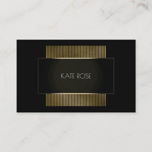 Minimale conceptuele zwarte goudhairser visitekaartje (Voorkant)
