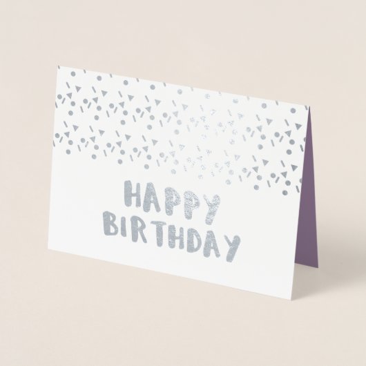 Minimale Confetti Geometrical Bubble Birthday Folie Kaarten (Voorkant)