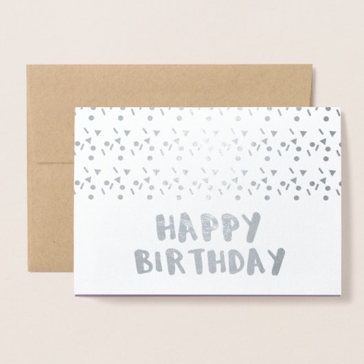 Minimale Confetti Geometrical Bubble Birthday Folie Kaarten (Voorkant met envelop)