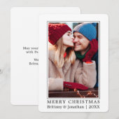 Minimale conservatieve kerstfeestelijke foto feestdagenkaart (Voorkant / Achterkant)