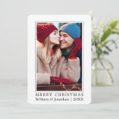 Minimale conservatieve kerstfeestelijke foto feestdagenkaart (Staand voorkant)