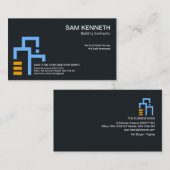 Minimale constructie van blauw bouwstenen visitekaartje (Voorkant / Achterkant)