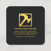 Minimale constructie van zwarte goudlijnen vierkante visitekaartje (Achterkant)