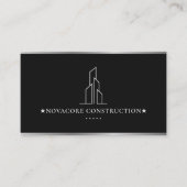 Minimale constructie Zwart Zilver Aannemer Visitekaartje (Voorkant)