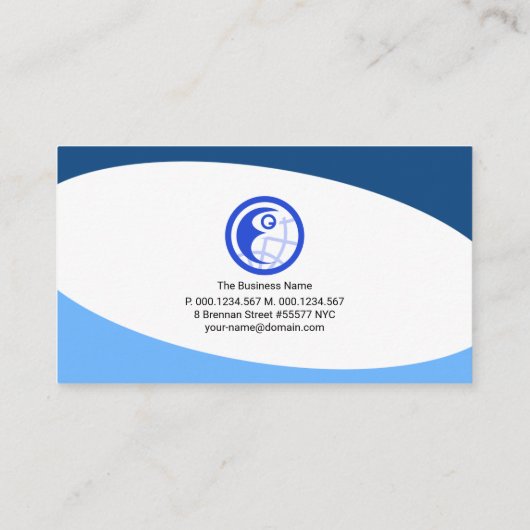 Minimale consultant voor beheer van blauwe krommen visitekaartje (Achterkant)