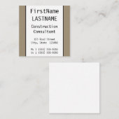 Minimale consultant voor constructies vierkante visitekaartje (Voorkant / Achterkant)