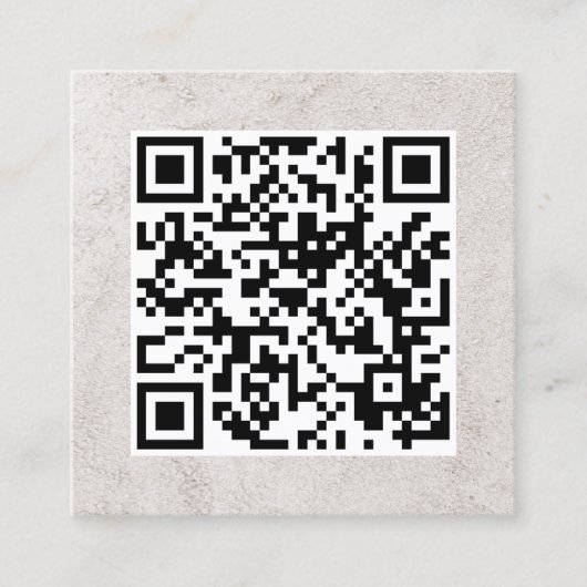 Minimale consultant voor Elegant Faux Stone QR-cod Vierkante Visitekaartje (Voorkant)