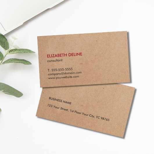 Minimale consultant voor elegante PRINTED Kraft Pa Visitekaartje