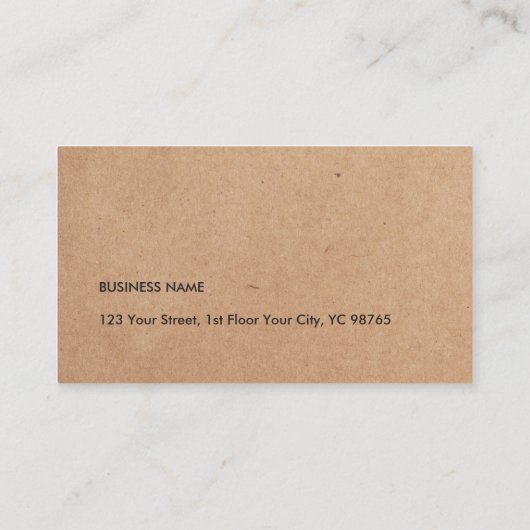 Minimale consultant voor elegante PRINTED Kraft Pa Visitekaartje (Achterkant)