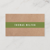 Minimale consultant voor Kraft OliveGreen Stripe Visitekaartje (Voorkant)