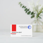 Minimale consultant voor Red Column Stripe Manpowe Visitekaartje (Staand voorkant)