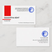 Minimale consultant voor Red Column Stripe Manpowe Visitekaartje (Voorkant / Achterkant)