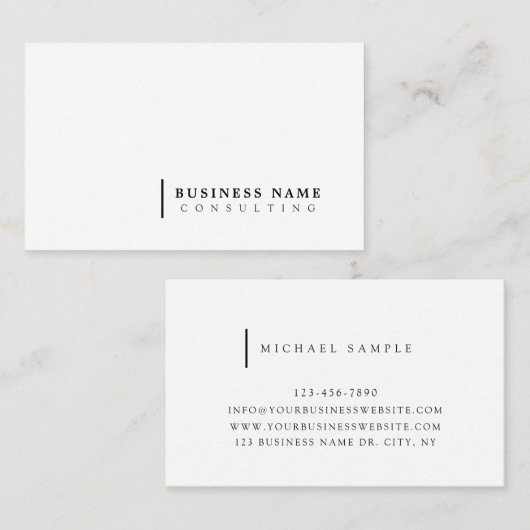 Minimale consultatie van het bedrijf Modern Typogr Visitekaartje (Voorkant / Achterkant)