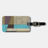 Minimale contemporay-schildering met diepe kleur bagagelabel (Voorkant horizontaal)