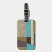 Minimale contemporay-schildering met diepe kleur bagagelabel (Voorkant verticaal)