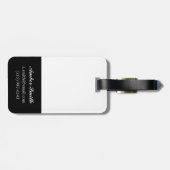 Minimale contemporay-schildering met diepe kleur bagagelabel (Achterkant horizontaal)