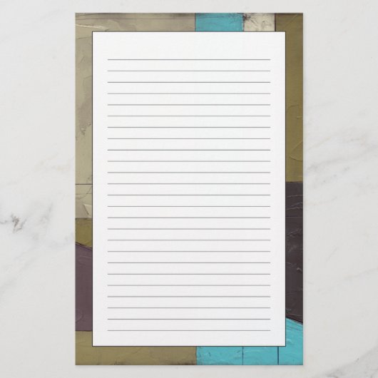 Minimale contemporay-schildering met diepe kleur briefpapier (Voorkant)