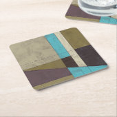 Minimale contemporay-schildering met diepe kleur kartonnen onderzetters (Schuin)