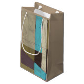 Minimale contemporay-schildering met diepe kleur klein cadeauzakje (Achterkant Gekanteld)