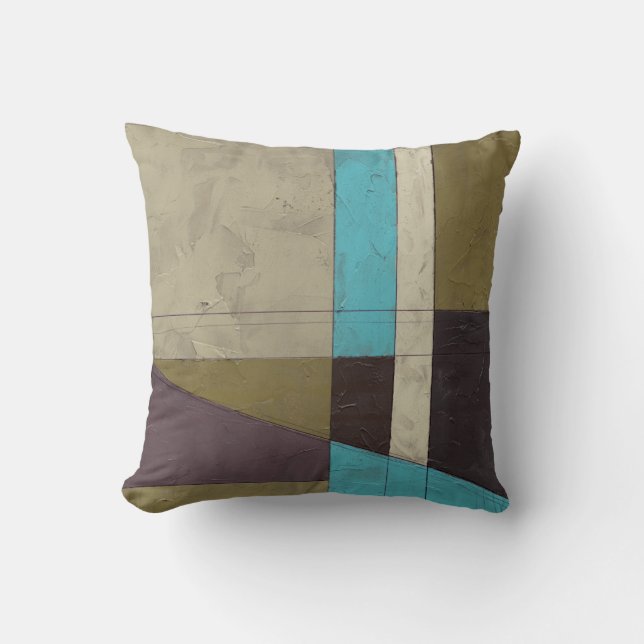 Minimale contemporay-schildering met diepe kleur kussen (Voorkant)