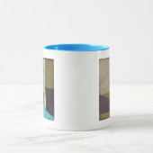 Minimale contemporay-schildering met diepe kleur mok (Midden)