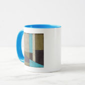 Minimale contemporay-schildering met diepe kleur mok (Voorkant links)