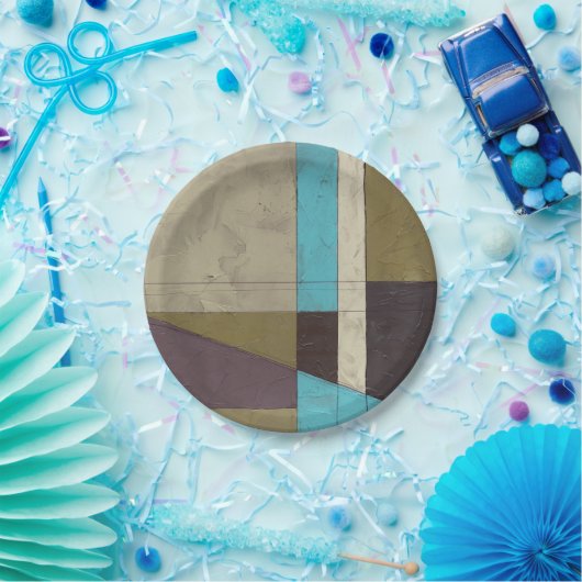 Minimale contemporay-schildering met diepe kleur papieren bordje (Feest)