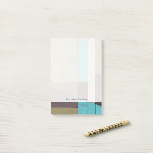 Minimale contemporay-schildering met diepe kleur post-it® notes (Op bureau)