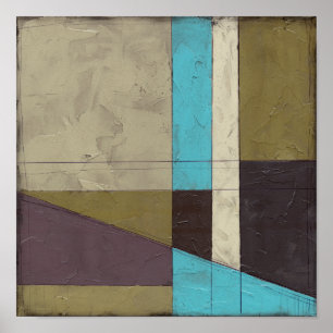 Minimale contemporay-schildering met diepe kleur poster