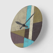 Minimale contemporay-schildering met diepe kleur ronde klok (Hoek)