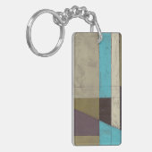 Minimale contemporay-schildering met diepe kleur sleutelhanger (Voorkant Links)