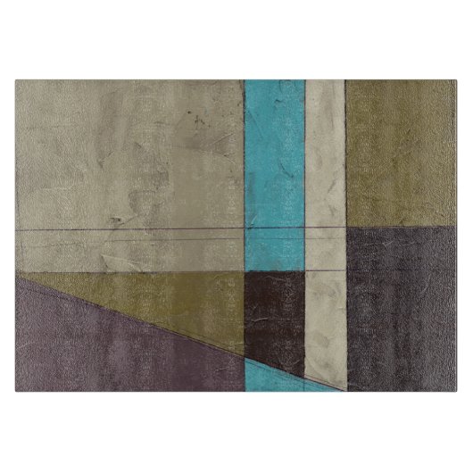 Minimale contemporay-schildering met diepe kleur snijplank (Voorkant)