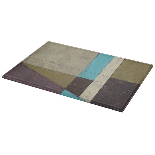 Minimale contemporay-schildering met diepe kleur snijplank (Hoek)