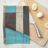 Minimale contemporay-schildering met diepe kleur theedoek (Quarter Fold)