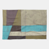 Minimale contemporay-schildering met diepe kleur theedoek (Horizontaal)