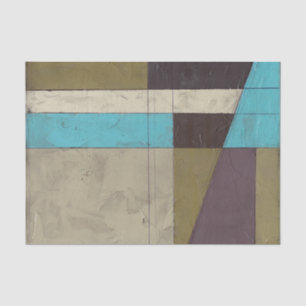 Minimale contemporay-schildering met diepe kleur tissuepapier
