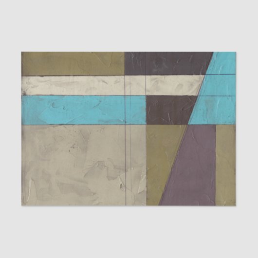 Minimale contemporay-schildering met diepe kleur tissuepapier (Voorkant)