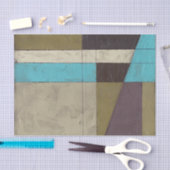 Minimale contemporay-schildering met diepe kleur tissuepapier (Craft)