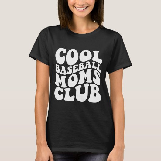Minimale Cool Baseball Moeders Club T-shirt (Voorkant)