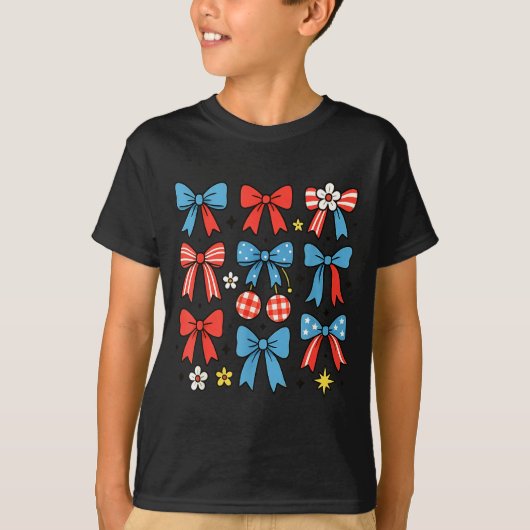 Minimale Coquette Rood Wit Blauw Patriottisch T-shirt (Voorkant)