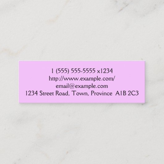 Minimale Cosmeticiaanse Visitekaartje (Achterkant)