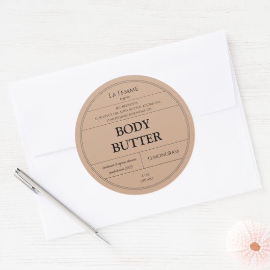 Minimale cosmetische huidbedekking ronde sticker (Envelop)