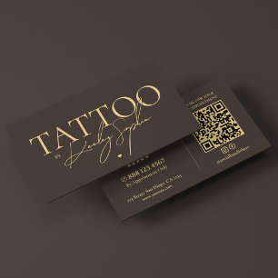 Minimale cosmetische tatoeagekunstenaar Elegante E Visitekaartje