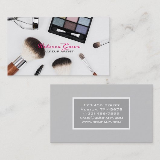 minimale Cosmetoloog borstel stylist make-up kunst Visitekaartje (Voorkant / Achterkant)