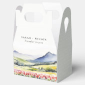 Minimale Country Spring Floral Landschap Trouwen i Bedankdoosjes (Geopend)