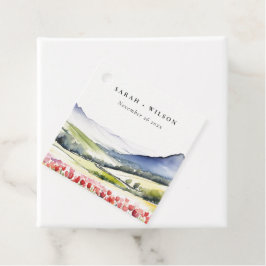 Minimale Country Spring Floral Landschap Trouwen i Bedankjes Labels