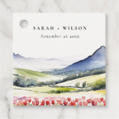 Minimale Country Spring Floral Landschap Trouwen i Bedankjes Labels (Voorkant)